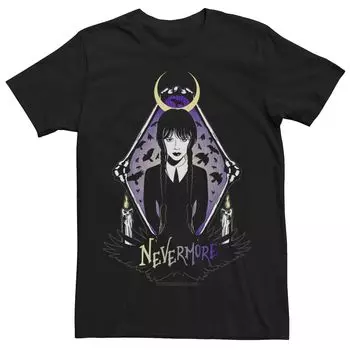 Мужская футболка Wednesday Nevermore Moon Ravens And Candles Licensed Character