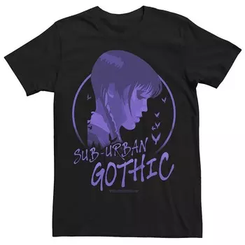 Мужская футболка Wednesday Suburban Gothic Licensed Character, черный