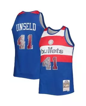 Мужская футболка Wes Unseld Blue Washington Bullets 1977-78 Hardwood Classics NBA Diamond Swingman, посвященная 75-летию НБА Mitchell & Ness, мультиколор