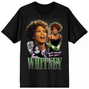 Мужская футболка Whitney Houston I Will Always Love You Licensed Character, черный