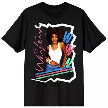 Мужская футболка Whitney Houston Tripe Licensed Character, черный