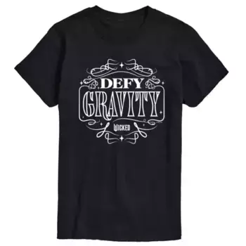 Мужская футболка Wicked Defy Gravity с принтом Licensed Character, черный