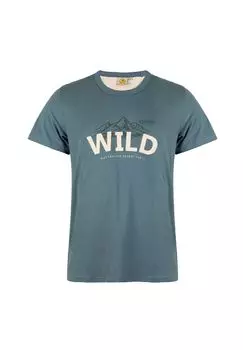 Мужская футболка Wild из хлопка с уникальным принтом логотипа ROADSIGN australia, серый