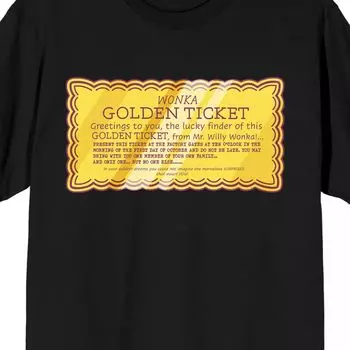Мужская футболка Willy Wonka Golden Ticket Licensed Character