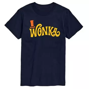 Мужская футболка Willy Wonka Retro с логотипом Willy Wonka Licensed Character, темно-синий