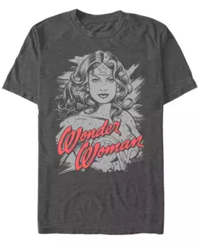 Мужская футболка Wonder Woman She is Power с коротким рукавом Fifth Sun, серый