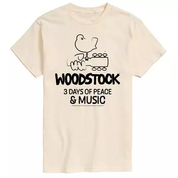 Мужская футболка Woodstock 3 Days Of Peace And Music с графическим рисунком Licensed Character, бежевый