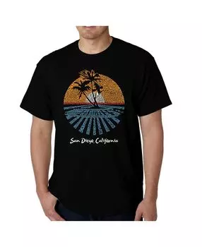 Мужская футболка word art - города в сан-диего LA Pop Art, черный