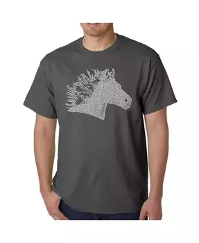 Мужская футболка Word Art - Horse Mane LA Pop Art, серый