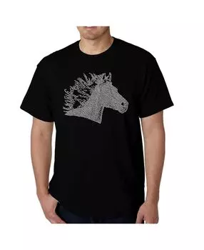 Мужская футболка word art - horse mane LA Pop Art, черный