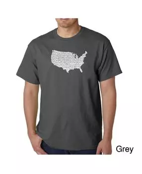 Мужская футболка word art - звездное знамя LA Pop Art, серый
