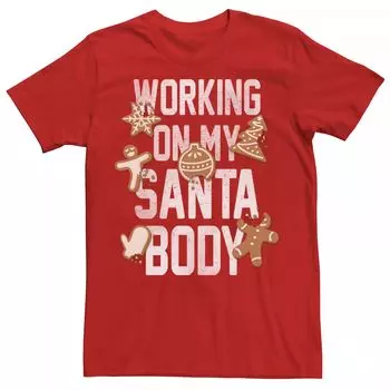 Мужская футболка Work On My Santa Body Cookies Licensed Character