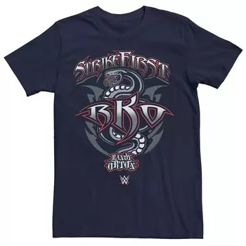 Мужская футболка WWE Strike First RKO Randy Orton со змеиным логотипом Licensed Character, темно-синий