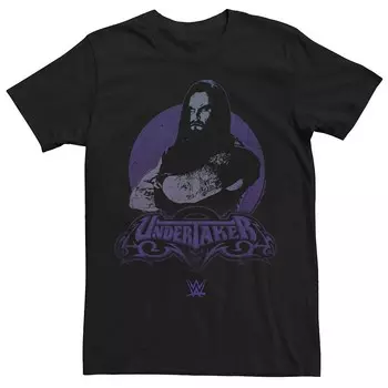 Мужская футболка WWE Undertaker фиолетового цвета с плакатом Moon Licensed Character, черный