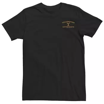 Мужская футболка Yellowstone Dutton Ranch Brand с левой грудью Licensed Character, черный