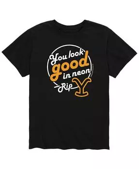 Мужская футболка Yellowstone хорошо смотрится в неоновой футболке AIRWAVES, черный