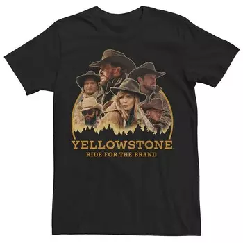 Мужская футболка Yellowstone Ride For The Brand с графическим логотипом Cast Badge Licensed Character, черный