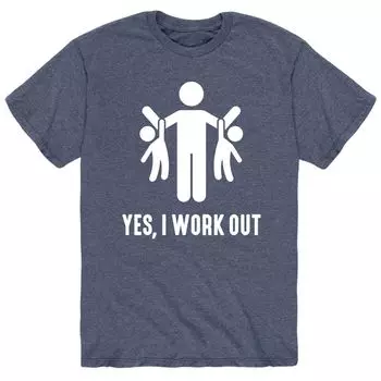 Мужская футболка Yes I Work Out Licensed Character