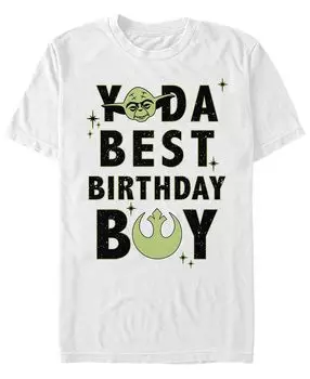 Мужская футболка yoda best на день рождения с короткими рукавами и круглым вырезом Fifth Sun, белый