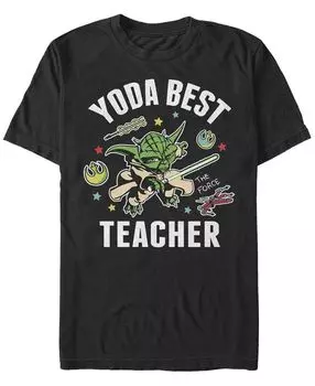 Мужская футболка yoda best teacher с короткими рукавами и круглым вырезом Fifth Sun, черный