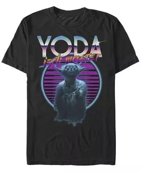 Мужская футболка Yoda с короткими рукавами и круглым вырезом в стиле ретро Fifth Sun, черный