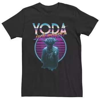 Мужская футболка Yoda в стиле ретро «Звездные войны» Licensed Character, черный