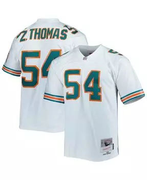 Мужская футболка Zach Thomas White Miami Dolphins 1996 Legacy Replica Mitchell & Ness
