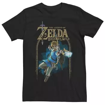 Мужская футболка Zelda Breath of the Wild Link Archer Jump Tee Licensed Character, черный