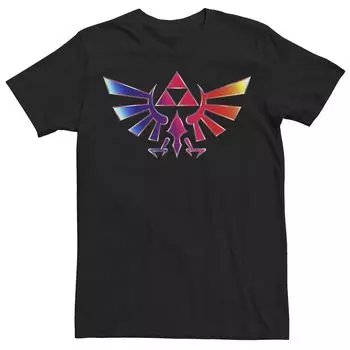 Мужская футболка Zelda Pride Hylian Crest с радужным градиентным заполнением Licensed Character