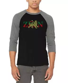 Мужская футболка Zion One Love Raglan Baseball Word Art LA Pop Art, серый