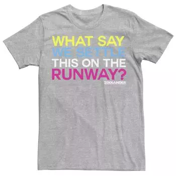 Мужская футболка Zoolander Settle This on the Runway Block с текстом Licensed Character