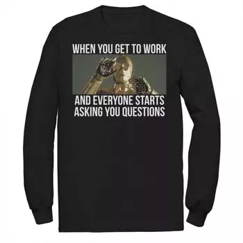 Мужская футболка «Звездные войны» C-3PO «Все звезды задают вопросы» Star Wars