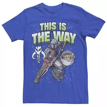 Мужская футболка «Звездные войны: Мандалорец This Is The Way» в позе действия Star Wars