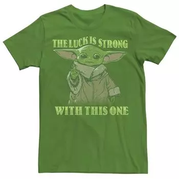 Мужская футболка «Звездные войны» The Mandalorian Grogu Strong In The Luck St. Патрика Licensed Character