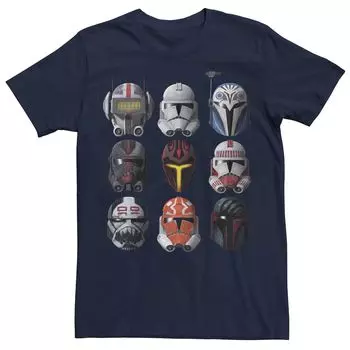 Мужская футболка «Звездные войны: Войны клонов» со шлемом клона, Синяя Star Wars, синий