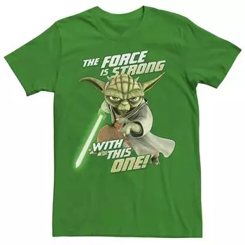 Мужская футболка «Звездные войны» «Войны клонов» Yoda Force Is Strong Licensed Character