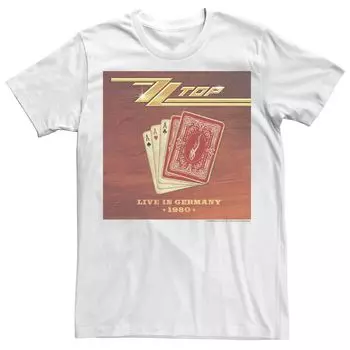 Мужская футболка ZZ Top Live In Germany с плакатом и графическим изображением игральных карт Licensed Character