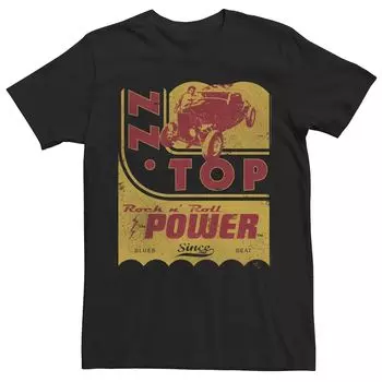 Мужская футболка ZZ Top Rock N' Roll Power с потертым логотипом и графическим рисунком Licensed Character