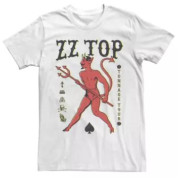 Мужская футболка ZZ Top Tonage Tour Vintage Devil Portrait Licensed Character