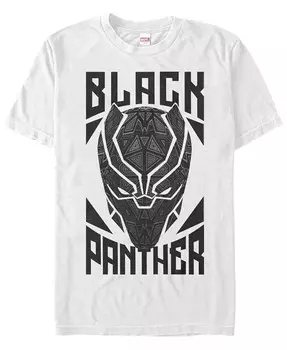 Мужская геометрическая маска Marvel Black Panther, футболка с коротким рукавом Fifth Sun, белый