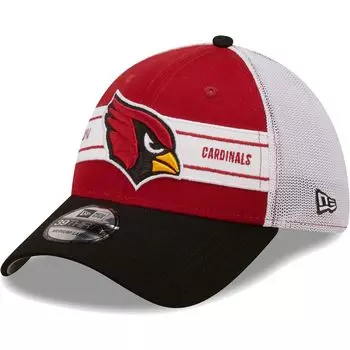 Мужская гибкая кепка New Era Cardinal/черная Arizona Cardinals Team с полосой 39THIRTY