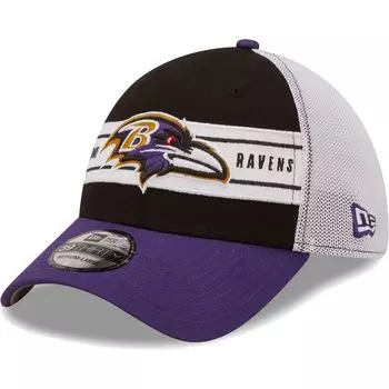 Мужская гибкая кепка New Era черно-фиолетового цвета Baltimore Ravens Team с полосой 39THIRTY