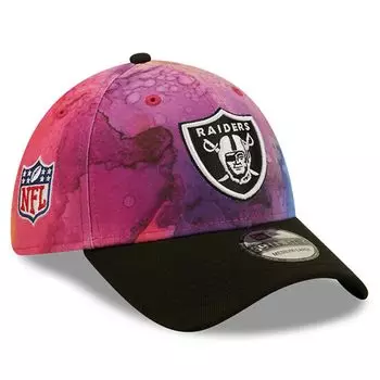 Мужская гибкая кепка New Era розового/черного цвета Las Vegas Raiders 2022 NFL Crucial Catch 39THIRTY