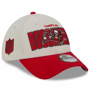 Мужская гибкая кепка New Era Stone/Red Tampa Bay Buccaneers 2023 NFL Draft 39THIRTY
