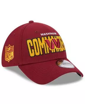 Мужская гибкая кепка Washington Commanders 2023 NFL Draft 39THIRTY бордового цвета New Era