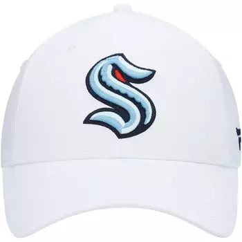 Мужская гибкая шапка с логотипом Fanatics белого цвета Seattle Kraken Core Primary