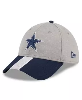 Мужская гибкая шляпа Heather Silver Dallas Cowboys Stripe 39THIRTY New Era