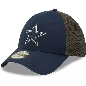 Мужская гибкая шляпа New Era темно-синего/графитового цвета Dallas Cowboys Team Neo 39THIRTY