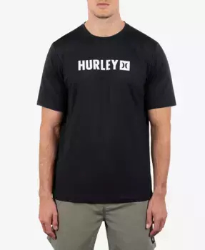 Мужская гибридная футболка с коротким рукавом UPF Hurley, черный