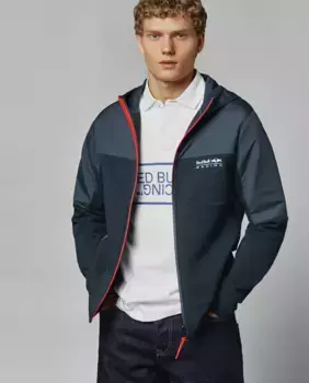 Мужская гибридная куртка Red Bull Racing с капюшоном и застежкой-молнией Pepe Jeans, темно-синий